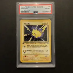 Pokemon Neo Genesis 1st Edition Pikachu 70/111 PSA 8 - Image 1
