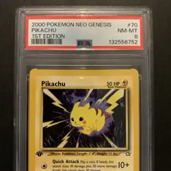 Pokemon Neo Genesis 1st Edition Pikachu 70/111 PSA 8 - Image 2