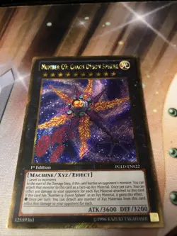 YUGIOH NUMBER C9: CHAOS DYSON SPHERE 1ST EDITION PGLD-EN022 SECRET GOLD LP - Image 1