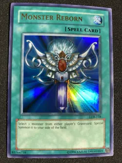 Yugioh Monster Reborn LOB-118 Ultra Rare Unlimited NM - Image 1