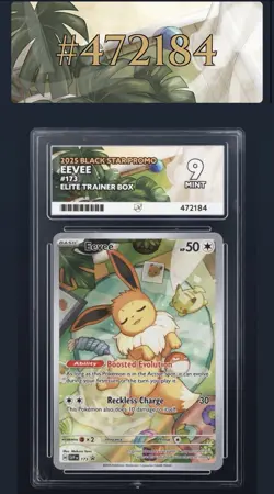 Pokemon Eevee Prismatic Evolutions ETB Promo Pokemon Card #173 Ace 9 MINT - Image 1