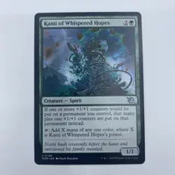 MTG Kami of Whispered Hopes MOM LP Green Spirit Mana Ramp +1/+1 Counter Card - Image 1
