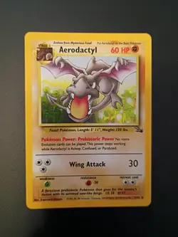 POKEMON TCG AERODACTYL HOLOGRAPHIC RARE CARD #1/62 UNGRADED EXCELLENT CONDITION - Image 1