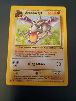 POKEMON TCG AERODACTYL HOLOGRAPHIC RARE CARD #1/62 UNGRADED EXCELLENT CONDITION - Image 4