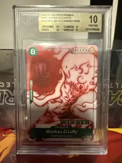 PSA 10 Monkey D Luffy Winner P-061 Uta Deck Battle One Piece English Card Gear 5 - Image 1
