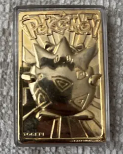 Pokemon Togepi Burger King 23k Gold Plated Trading Card 1999 Nintendo - Image 1