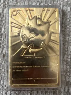 Pokemon Togepi Burger King 23k Gold Plated Trading Card 1999 Nintendo - Image 2