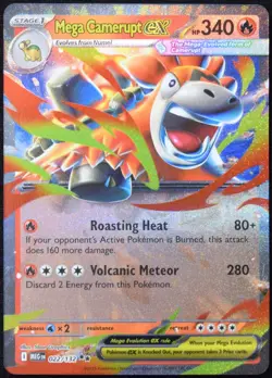 Pokemon TCG Mega Camerupt ex 022/132 2025 Mega Evolution Double Rare Card - NM - Image 1