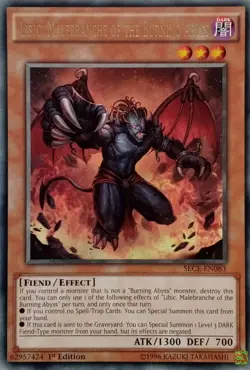 SECE-EN083 LIBIC, MALEBRANCHE OF THE BURNING ABYSS RARE 1ST EDITION YuGiOh CARD - Image 1