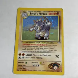 Brock's Rhydon 2/132 Holo Unlimited Holo Rare Card - Pokemon TCG - Gym Heroes - Image 1