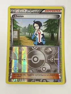 Cheren trainer Supporter Pokemon Card 91/98 Rare Reverse Holo 2011 LP - Image 1
