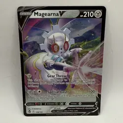 Pokemon TCG Magearna V SWSH Silver Tempest 128/195 Ultra Holo Rare Card NM - Image 1