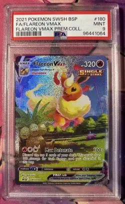 Pokemon TCG Flareon VMAX SWSH180 Sword & Shield Promo Card Mint PSA 9 - Image 1
