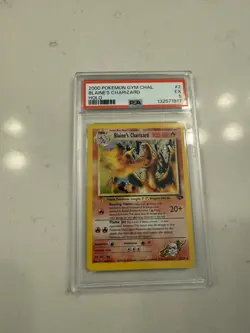 Blaine's Charizard Gym Challenge Holo Card 2/132 PSA 5 - Image 1