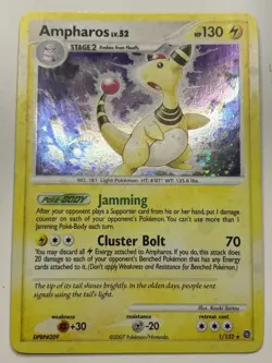 Ampharos Secret Wonders Holo Rare Pokemon Card 1/132 MP - Image 1