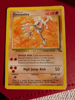 Hitmonlee 22/62 Fossil Non Holo Rare WOTC Pokemon Card Great Condition - Image 1