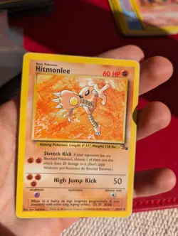 Hitmonlee 22/62 Fossil Non Holo Rare WOTC Pokemon Card Great Condition - Image 5