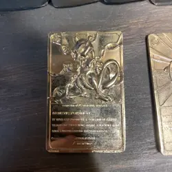 Lot of 2 1999 Pokemon 23kt Gold Plated Metal Cards Togepi Mewtwo Nintendo rare - Image 5
