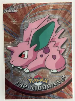 2000 Topps Chrome Pokemon Nidoran #32 Base Card - TV Animation Edition - Image 1
