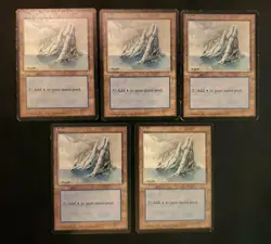 5x Ice Age #334 Island Mixed Condition Basic Land Mana Magic MTG Blue Lot - Image 1