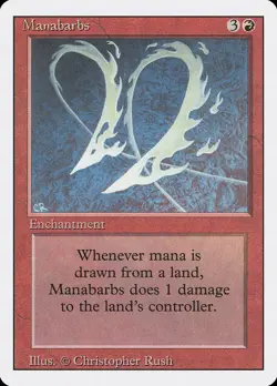 MTG Manabarbs LP Revised Edition 3ED English Magic Gathering card old school - Image 1