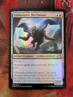 MTG Card: Enthusiastic Mechanaut (Kamigawa: Neon Dynasty) FOIL - Image 1