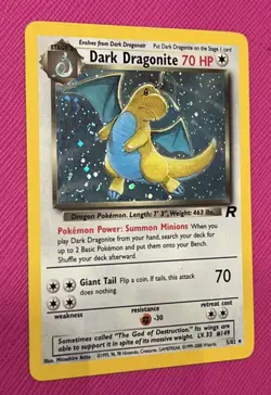 Pokemon Dark Dragonite 5/82 Holo with Swirl Team Rocket Unlimited LP Super Clean - Image 3