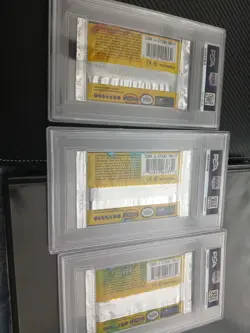 Three 1999 Pokemon Base Set Booster Packs - Charizard, Blastoise, Venusaur PSA 8 - Image 2