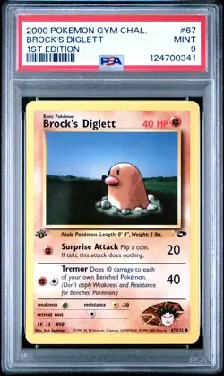 2000 POKEMON GYM CHALLENGE 1ST ED #67 BROCK'S DIGLETT PSA 9 - Image 1