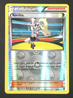 Pokemon TCG Korrina 95/111 XY Furious Fists Reverse Holo Uncommon LP - Image 1