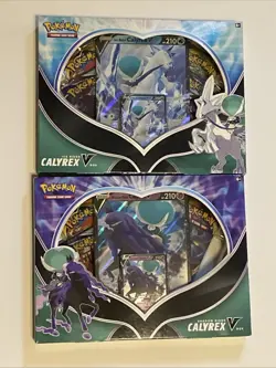 Pokemon TCG: Ice & Shadow Rider Calyrex V Collection Box Factory Sealed Set Of 2 - Image 1