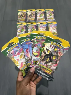 Pokemon Evolving Skies Sleeved Booster Packs - Full Art Set (x4 Packs). - Image 1