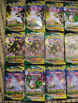Pokemon TCG Sword & Shield Evolving Skies Booster Pack Lot Of 14 Sealed - Image 2