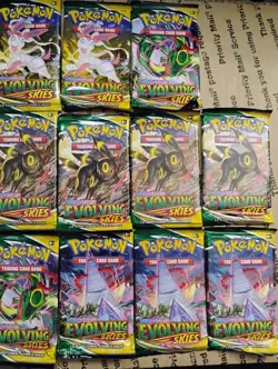 Pokemon TCG Sword & Shield Evolving Skies Booster Pack Lot Of 14 Sealed - Image 3