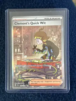 Clemont's Quick Wit 243/191 SIR Special Illustration Pokemon Surging Sparks NM - Image 1