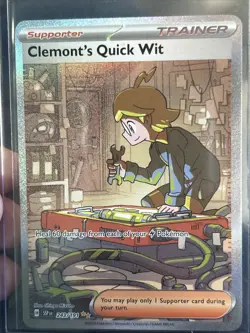 Clemont's Quick Wit 243/191 SIR Special Illustration Pokemon Surging Sparks NM - Image 3