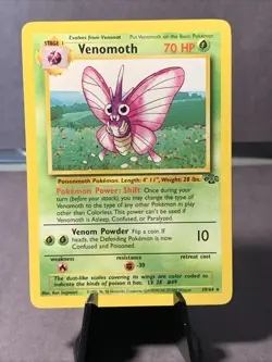 Pokemon TCG Jungle Set Venomoth Unlimited #29/64 Non Holo Rare 1999 WOTC VTG NM - Image 1