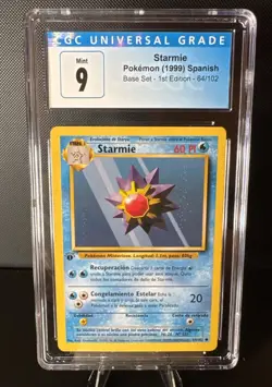 1999 Pokemon Base Set Spanish 1st Edition STARMIE #64/102 CGC 9 MINT - Image 1