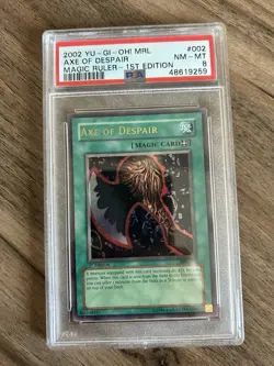Yu-Gi-Oh! - Axe of Despair MRL-002 1st Edition Magic Ruler Ultra Rare Holo PSA 8 - Image 1