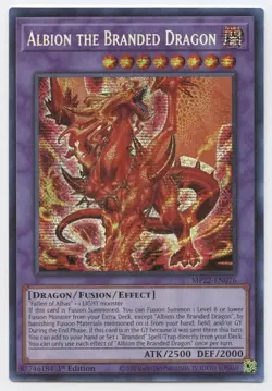 Yugioh 2x Albion the Branded Dragon x2 MP22-EN076 Prismatic Secret 1st ED NM - Image 1