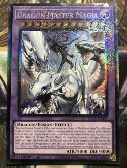 * DRAGON MASTER MAGIA * 1ST EDITION PRISMATIC COLLECTOR'S RARE RA04-EN055 YUGIOH - Image 1
