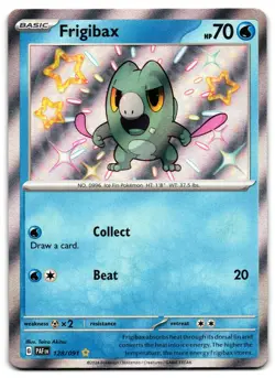 Frigibax 128/091 - Paldean Fates Shiny Rare Pokemon TCG - M/LP Card - Image 1
