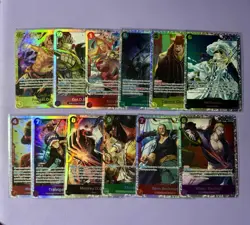 TCG One Piece English 12 Card lot: SRs, Alts OP11, OP12, OP09, OP13 - Image 1