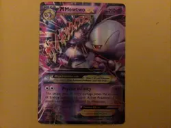 Pokemon M Mega Mewtwo EX Ultra Rare Holo TCG Card 64/162 XY Breakthrough - Image 1