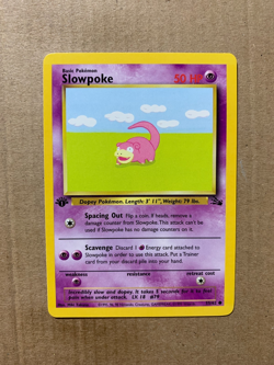 1st Edition Slowpoke 55/62 Fossil Set - Common Pokemon Card - NM/Mint - Image 1