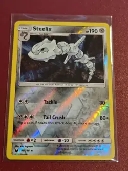 Pokemon Sun Moon Celestial Storm Steelix 89/168 Rare Reverse Holo TCG Card - Image 1