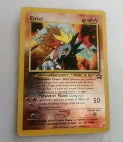 2001 Entei Movie Black Star Promo Reverse Holo Foil Pokemon Card #34 - Image 1