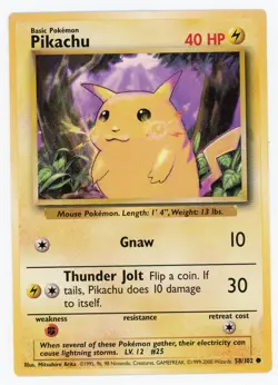 Pokemon Card Pikachu 58/102 JUMBO - NOT FOR PLAY USE - Promo EX (2) - Image 1