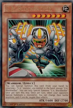 SECE-EN088 U.A. BLOCKBACKER RARE 1ST EDITION YuGiOh CARD - Image 1