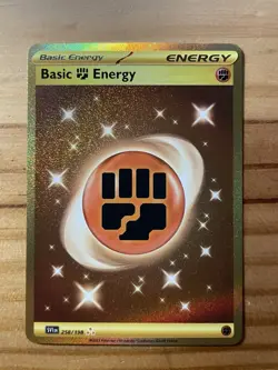 Pokemon TCG Basic Fighting Energy 258/198 Scarlet & Violet - Gold Secret Rare NM - Image 1